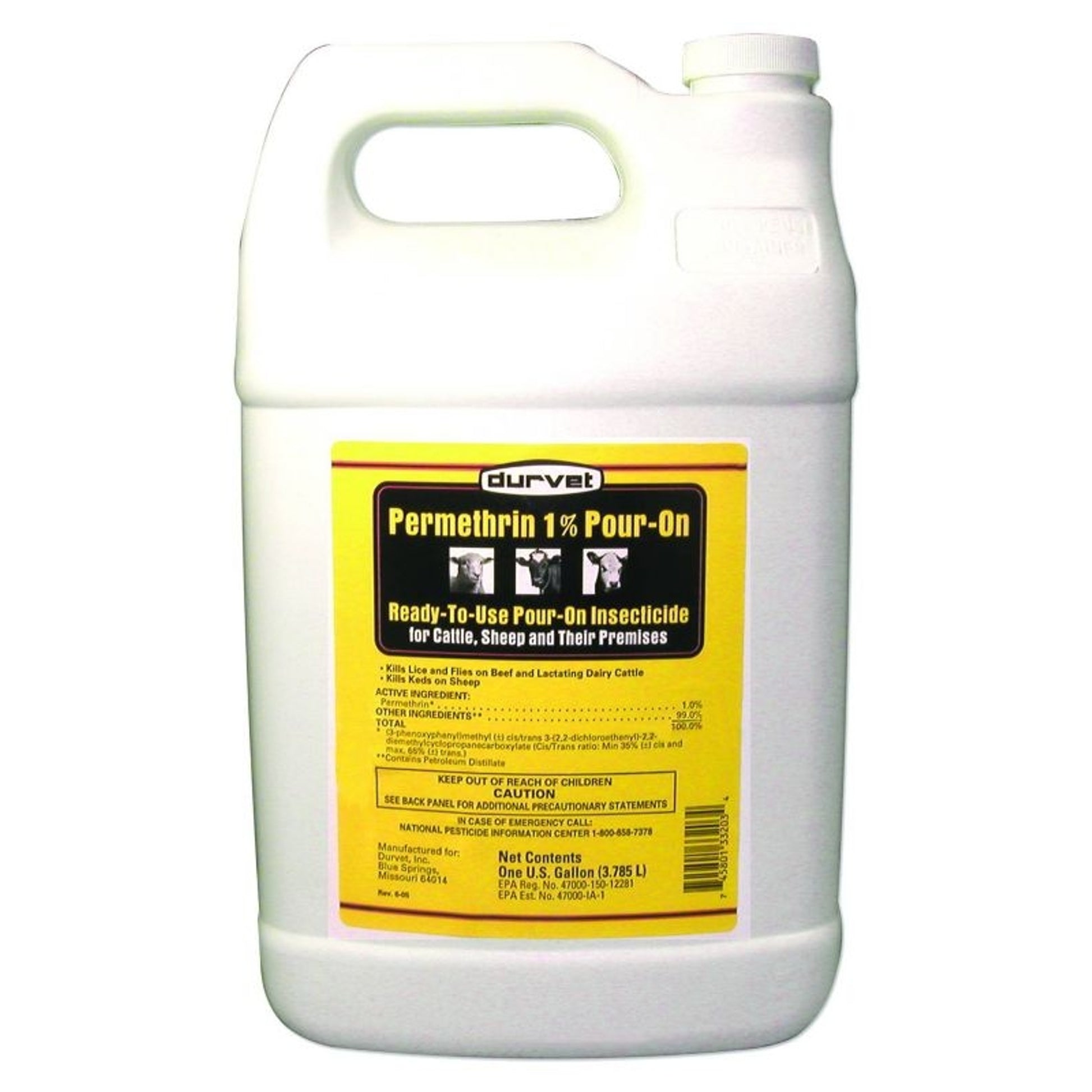Durvet Permethrin 1 Percent Pour On Gallon Black