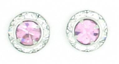 Finishing Touch Crystal Rondelle Earrings Lt Rose