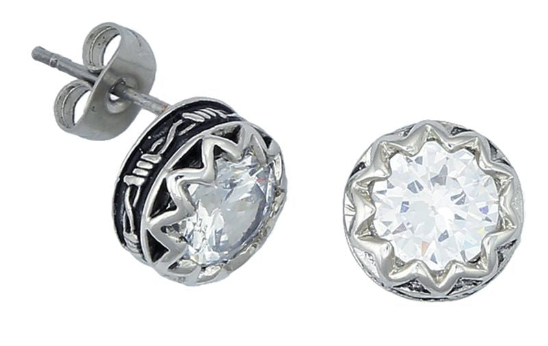 Montana Silver Crystal Barbed Wire Stud Earrings