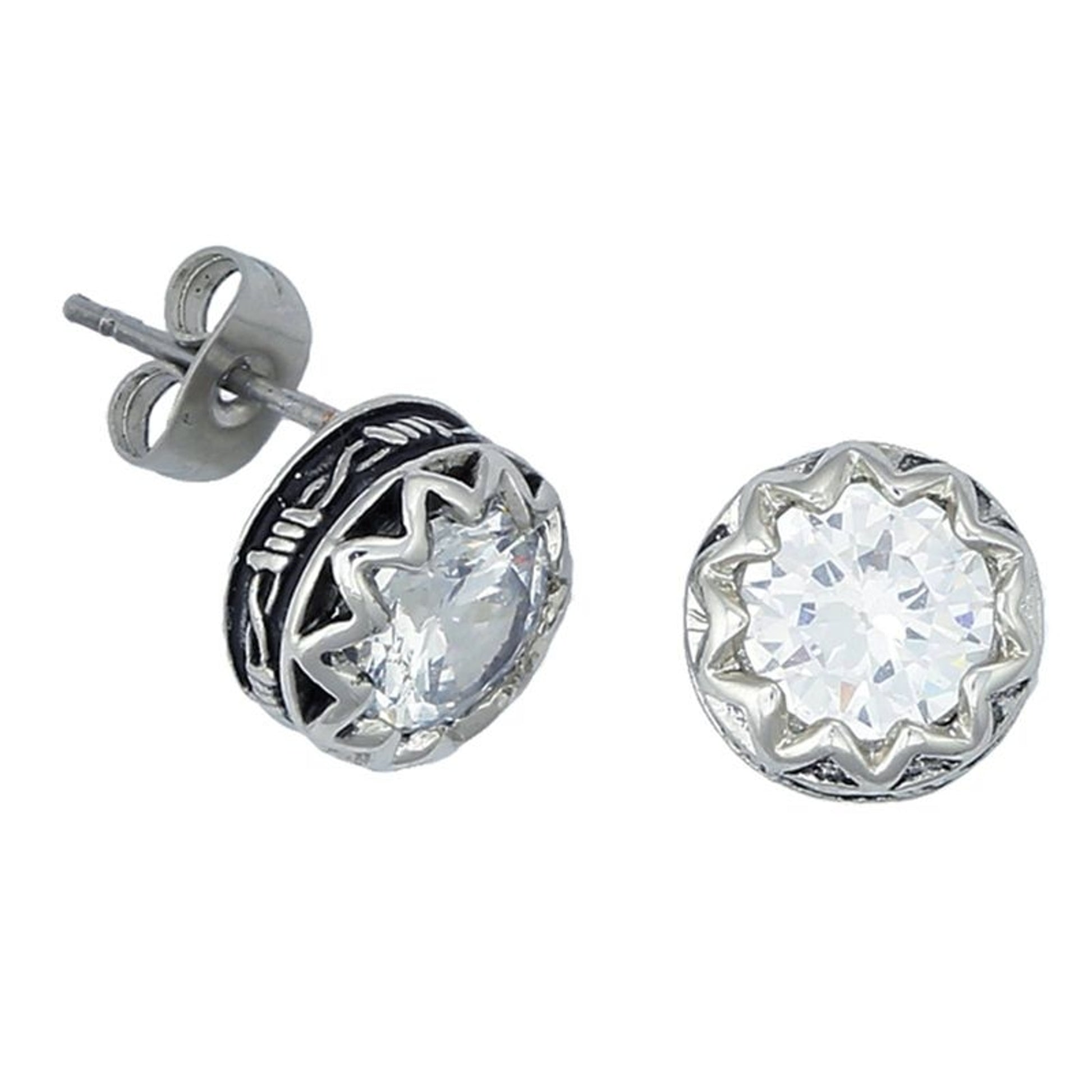 Montana Silver Crystal Barbed Wire Stud Earrings