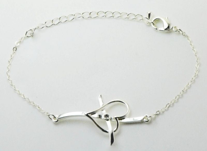 Western Edge Cross My Heart Crystal Bracelet