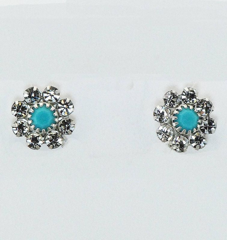 Western Edge Stone Flower Stud Earrings