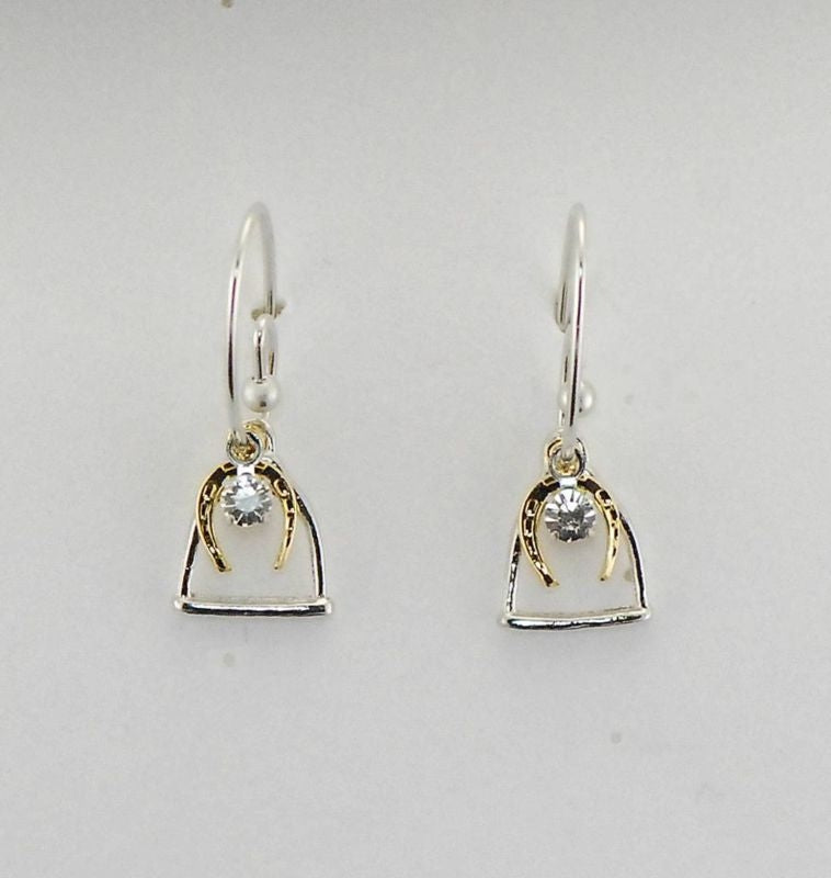 Finish Touch Stirrup/Horseshoe/Stone Wire Earring