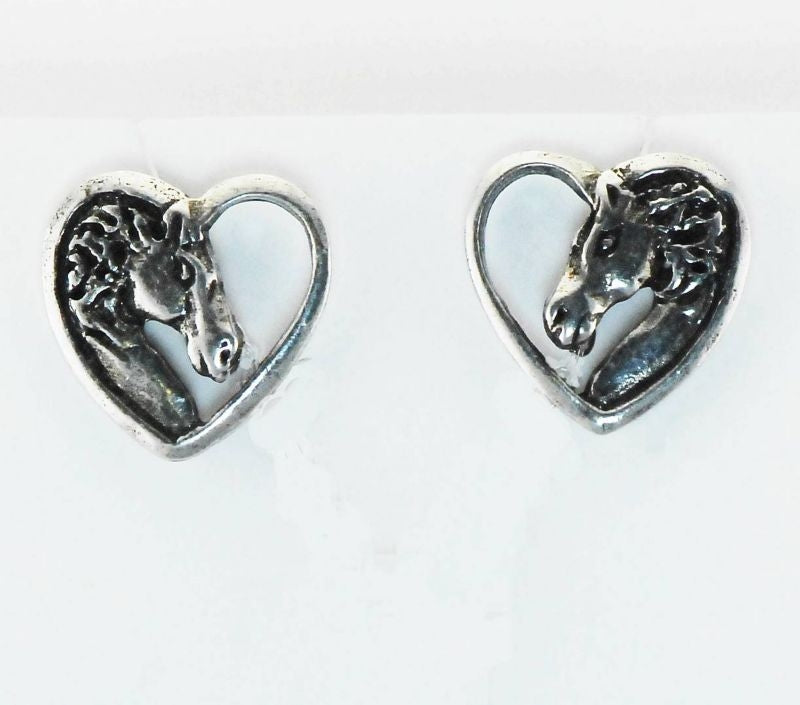 Horse Head Flying Mane Necklace Polished Pewter