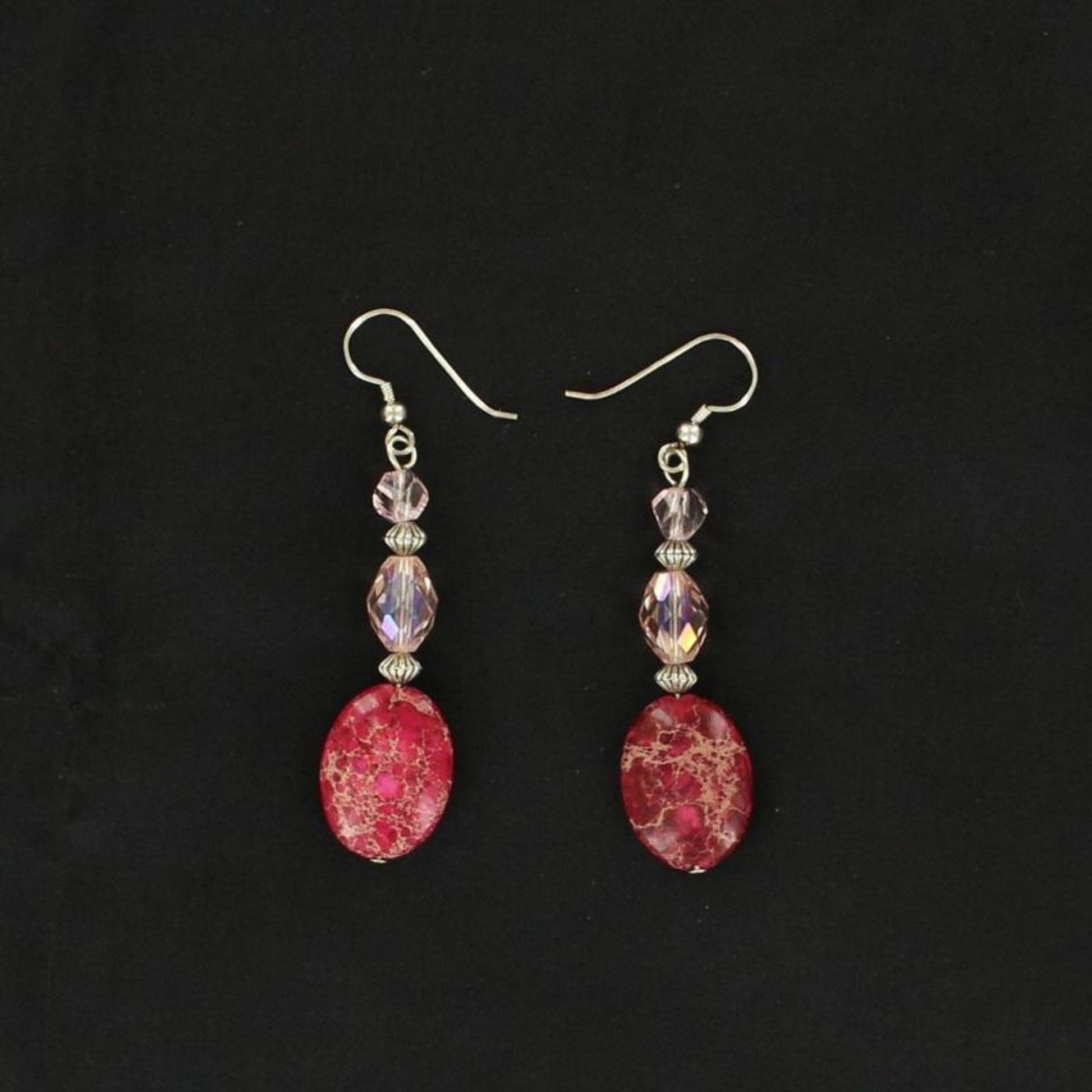 Blazin Roxx Two Color Stone Hook Earrings Blk/Wht