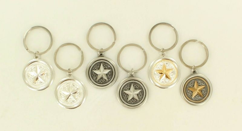 Western Moments Texas Star Key Ring