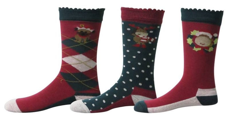 Tuffrider Kids Holly Socks 3pk Brown