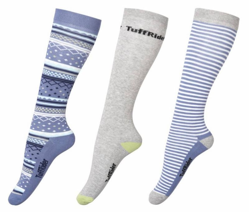 Equine Couture Hera Socks 3pk Blu/Gry/Blu