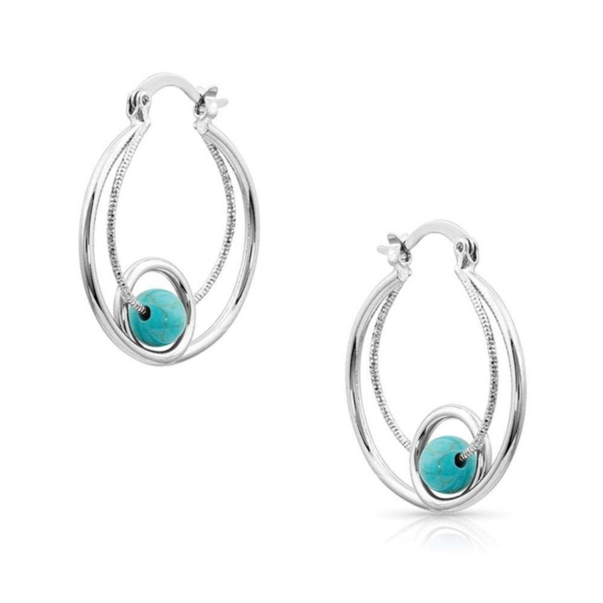 Montana Silversmiths Tangled Turq Hoop Earrings