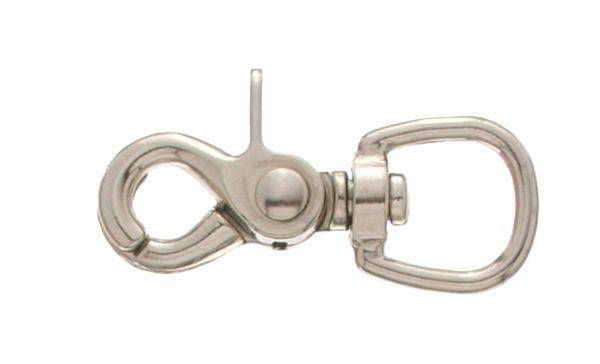 Tough1 Nickel Plated Swivel Oval Eye Rein Snap 3/4