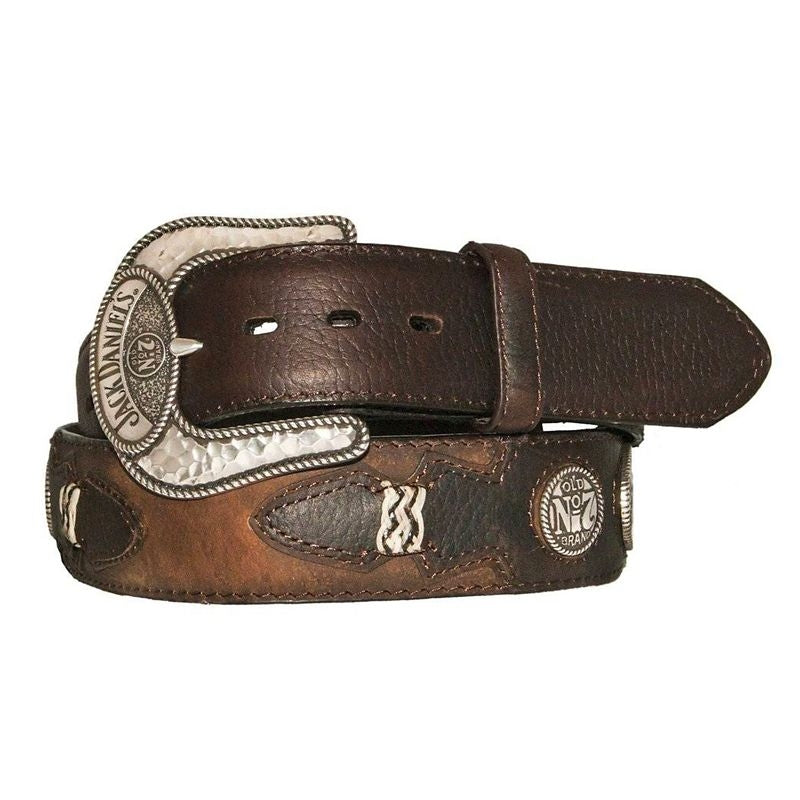 Jack Daniels Leather Western Belt with Conchos
