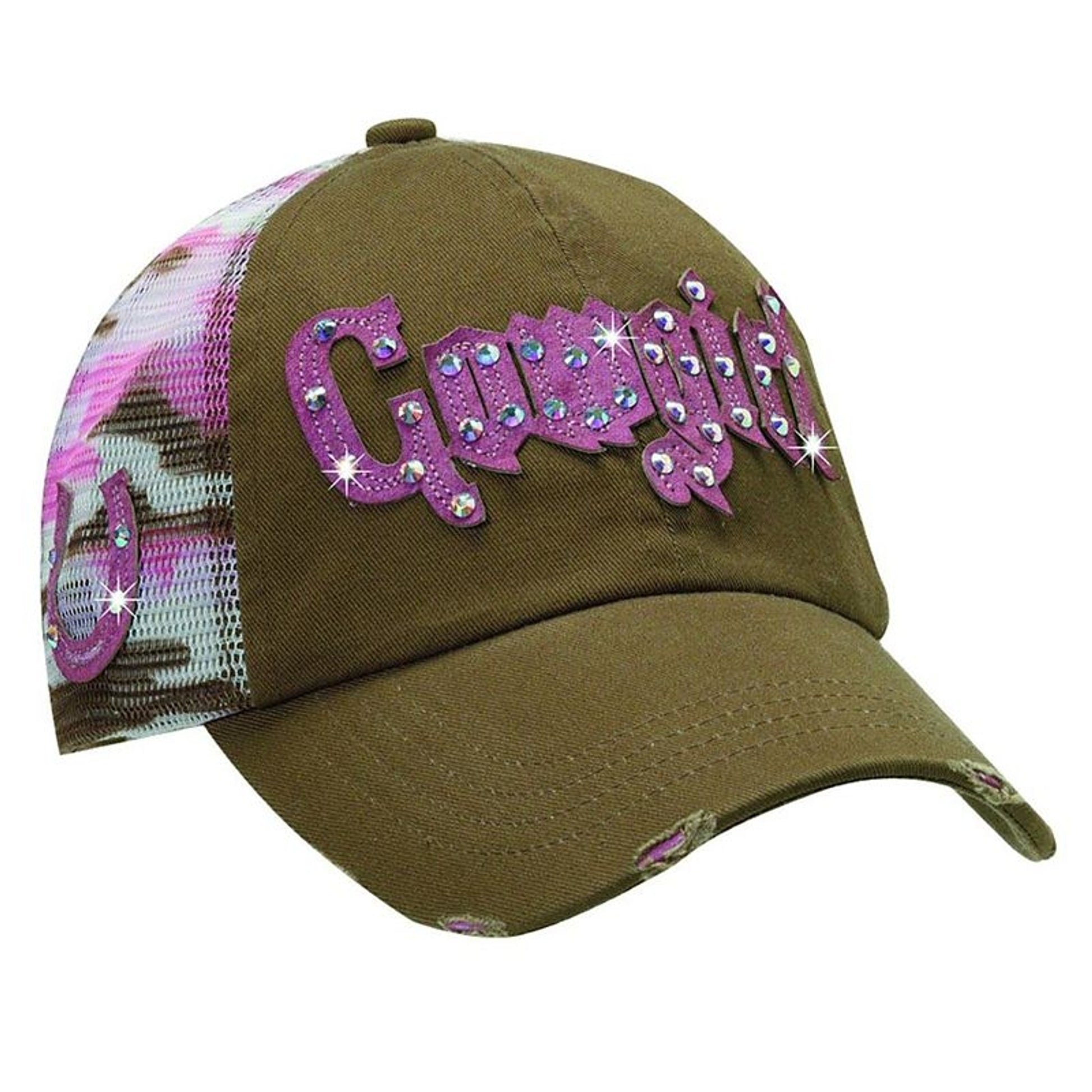 Blazin Roxx Cowgirl Mesh Back Baseball Cap Brown