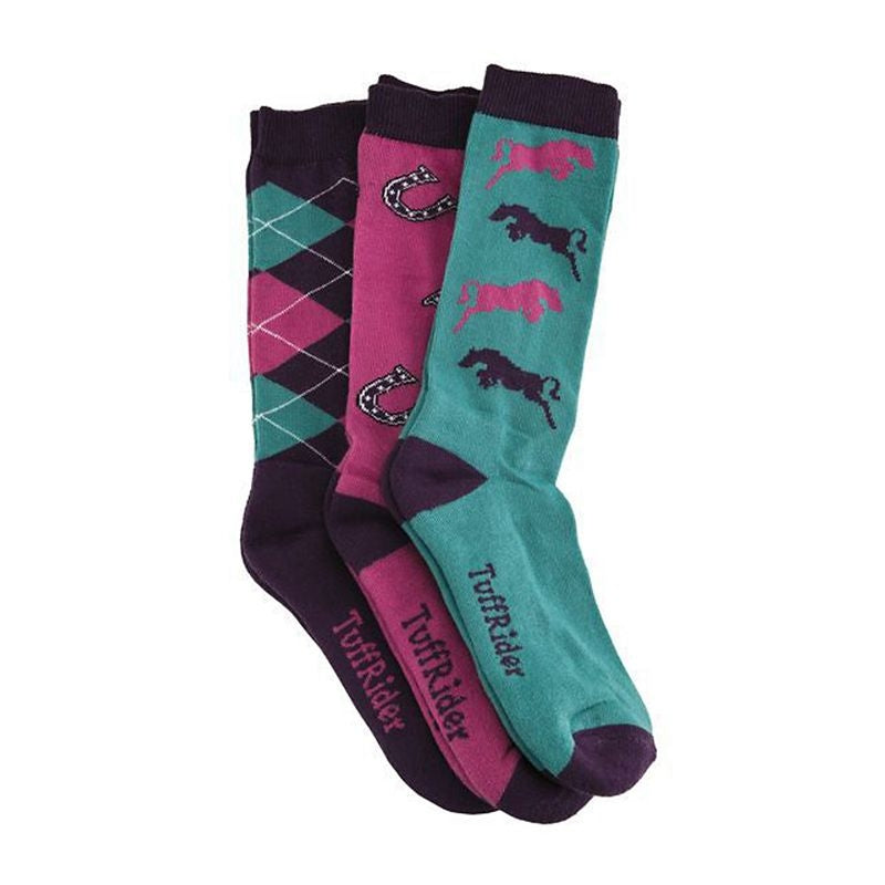 Tuffrider Whimsical 3 Pk Kids Socks Childs