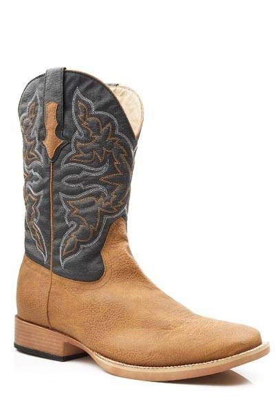 Roper Mens Faux Leather Square Toe Boots