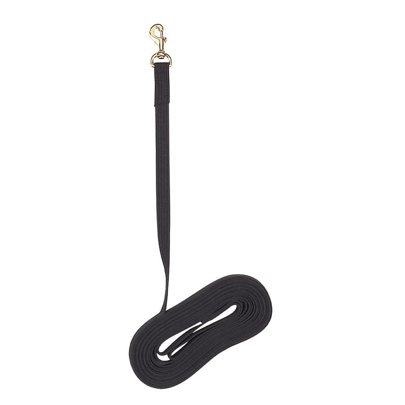 Perris Black Cotton 30Ft Lunge Line with Snap