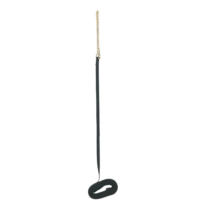 Perris Black Cotton 30Ft Lunge Line with Chain