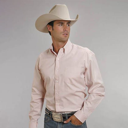 End On End Pocket Long Sleeve Button Shirt 2X Pink