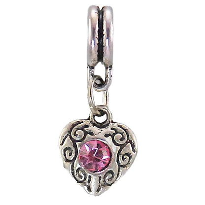 Joppa Heart with Stone Dangle Bead