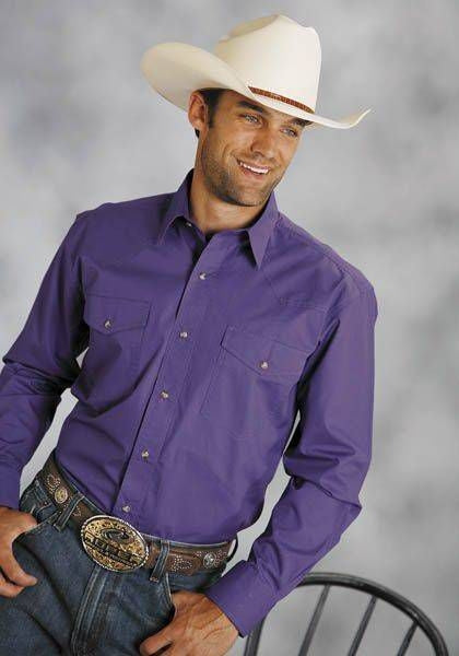 Roper Mens Poplin Shirt LS Shirt
