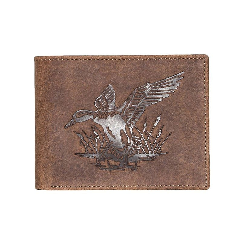 Mossy Oak Duck Embossed Billfold Wallet Brown/Camo