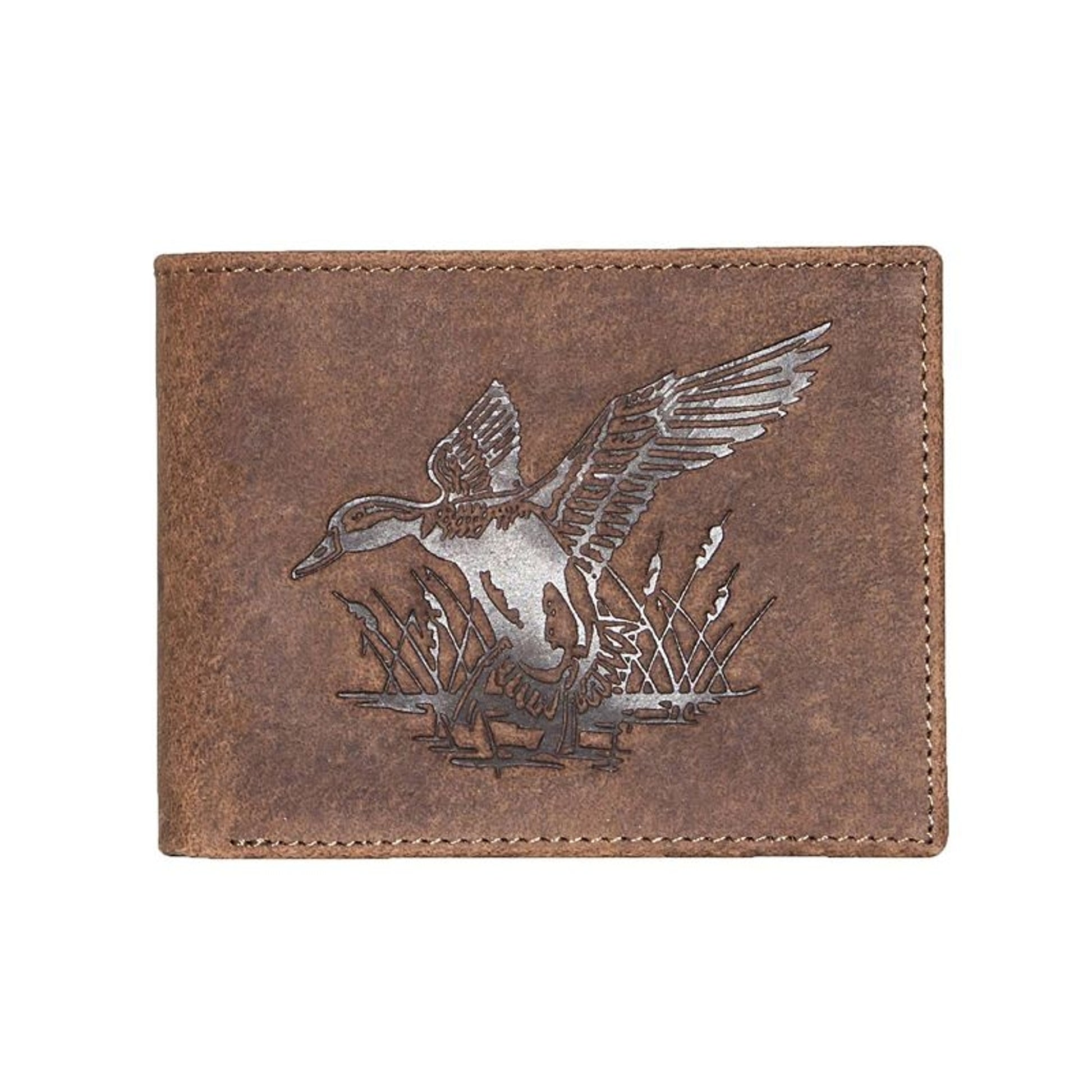 Mossy Oak Duck Embossed Billfold Wallet Brown/Camo