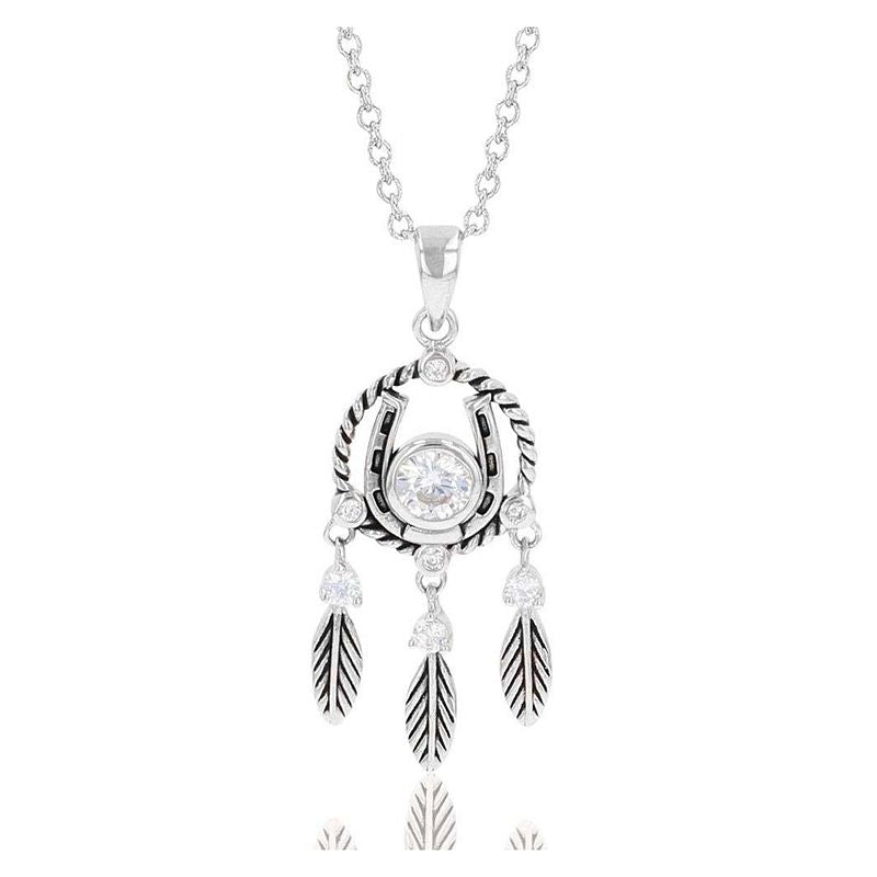 Montana Silversmiths Horseshoe Feather Necklace