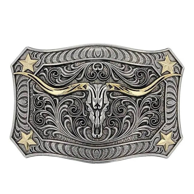 Montana Silversmiths Longhorn Crest Belt Buckle
