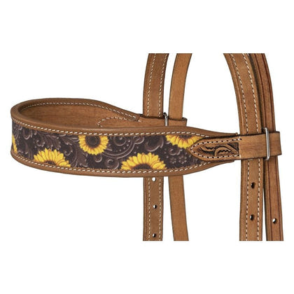 Silver Royal Sunflower Browband Headstall