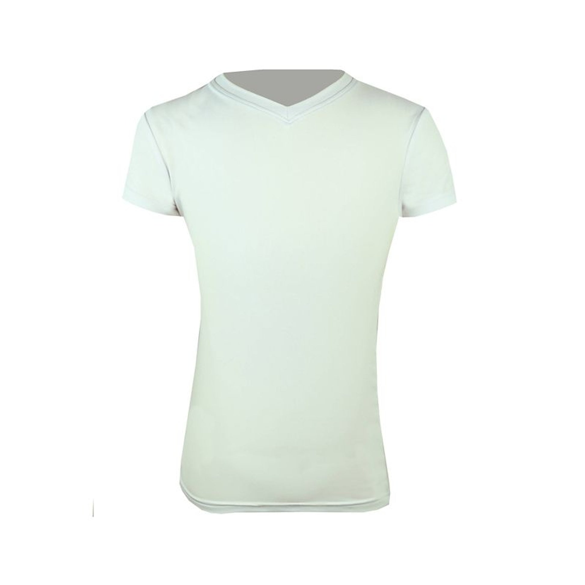 KAKI Short Sleeve V-Neck Exercise Shirt 10 White