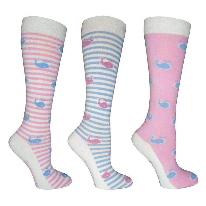 Equine Couture Ladies Whales Bamboo Socks 3 Pack