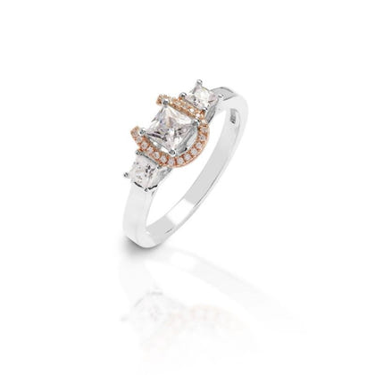 Kelly Herd Small Princess Rose Gold 3 Stone Ring