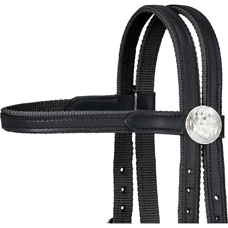 King Series Nylon Browband Bridle Leather