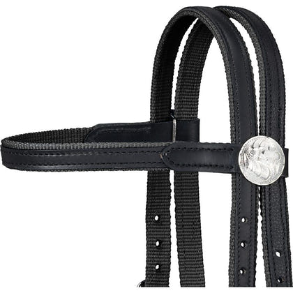 King Series Nylon Browband Bridle Leather