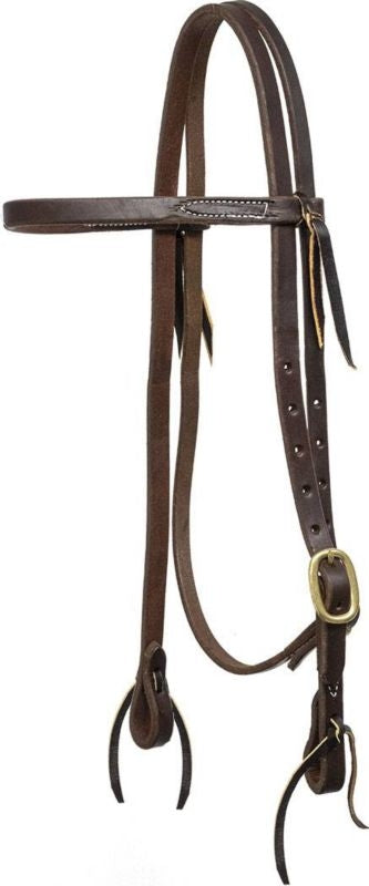 Mustang Oil Harness Leather Browband Tie End