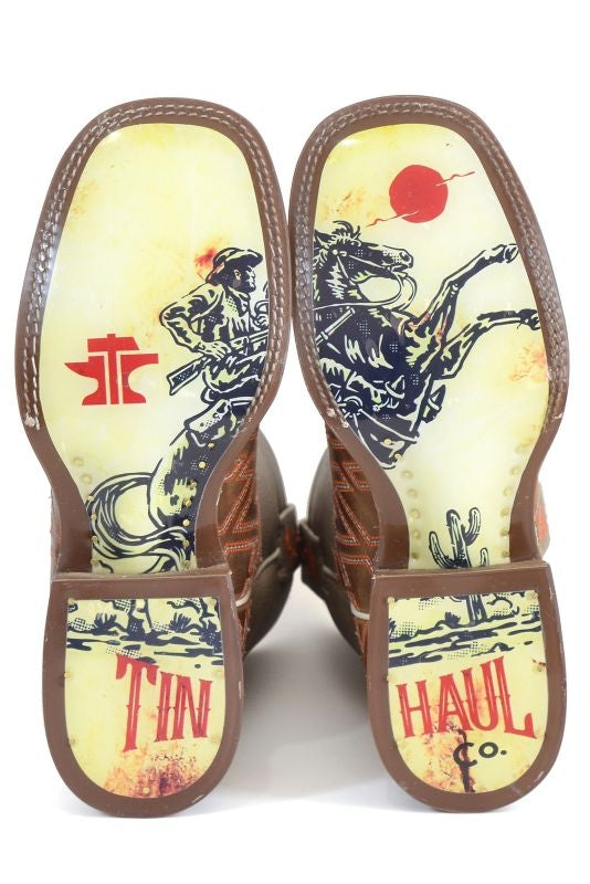Tin Haul Mens Puzzler Sq Toe Boots