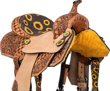 Silver Royal Youth Sunflower Barrel Saddle