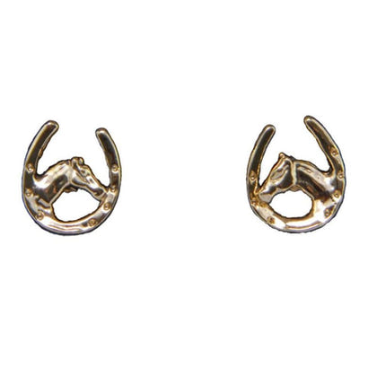 Exselle Horse Head in Horseshoe Earrings