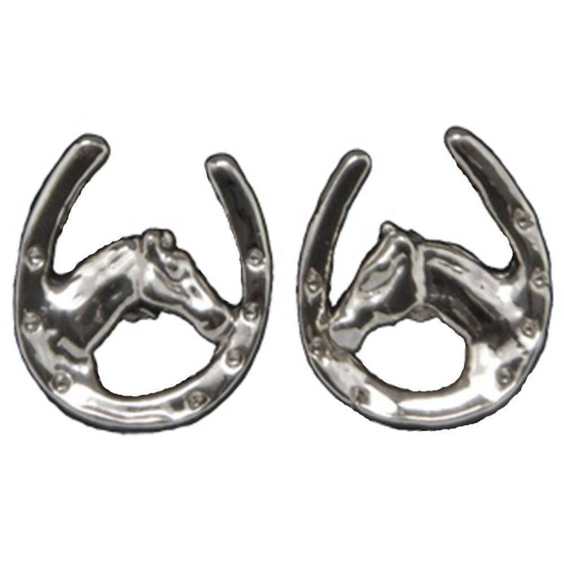 Exselle Horse Head in Horseshoe Earrings