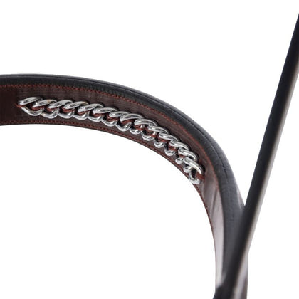 Huntley Equestrian Fancy Stitched Chain Noseband