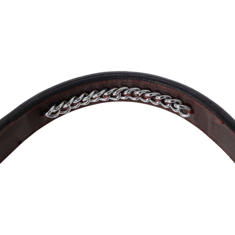 Huntley Equestrian Fancy Stitched Chain Noseband