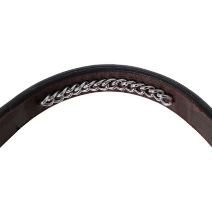 Huntley Equestrian Fancy Stitched Chain Noseband
