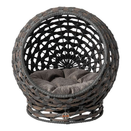Huntley Pet Hemisphere Rattan Pet Bed with Cushion