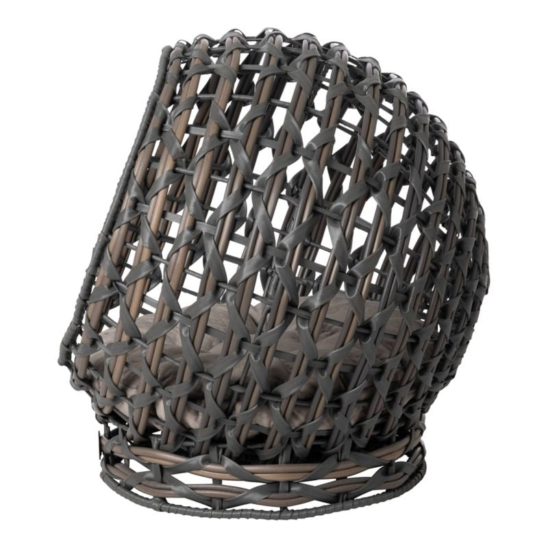 Huntley Pet Hemisphere Rattan Pet Bed with Cushion