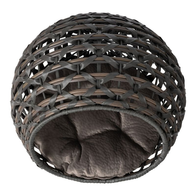 Huntley Pet Hemisphere Rattan Pet Bed with Cushion