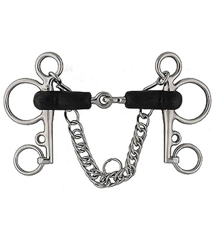 Jacks Rubber Mouth Pelham Bit 4-1/2" Stainless Ste