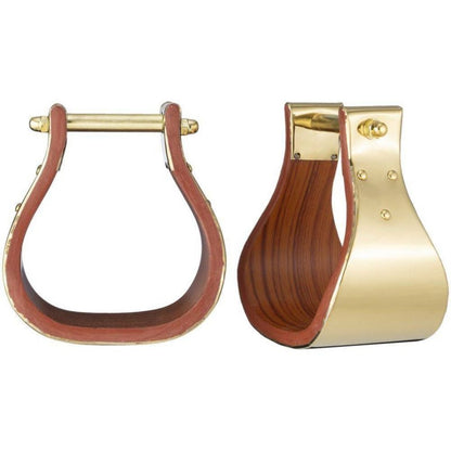 Stirrup - Polished Brass/Wood Adult