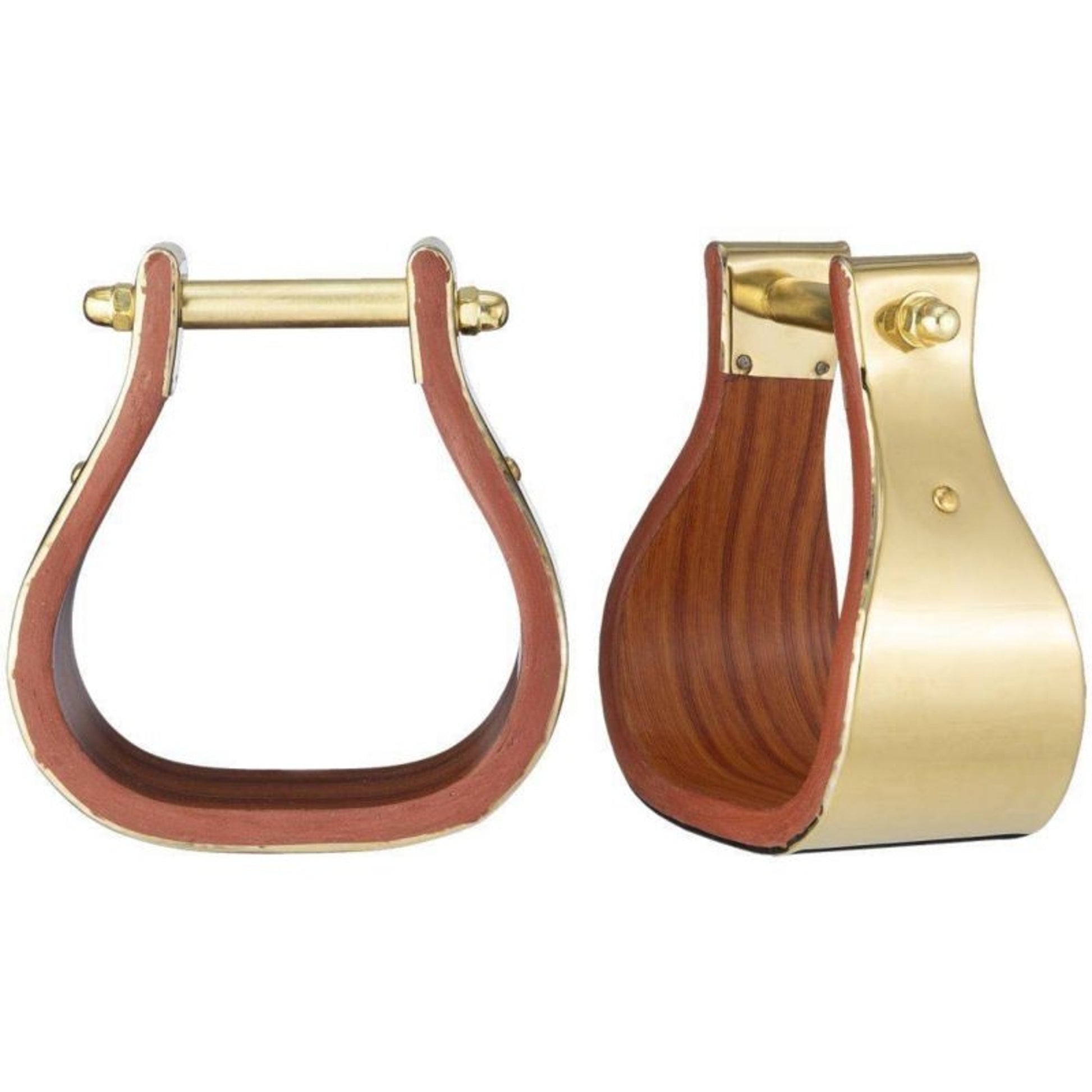 Stirrup - Polished Brass/Wood Adult