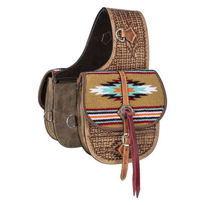 Tough1 Leather Saddle Bag Woven