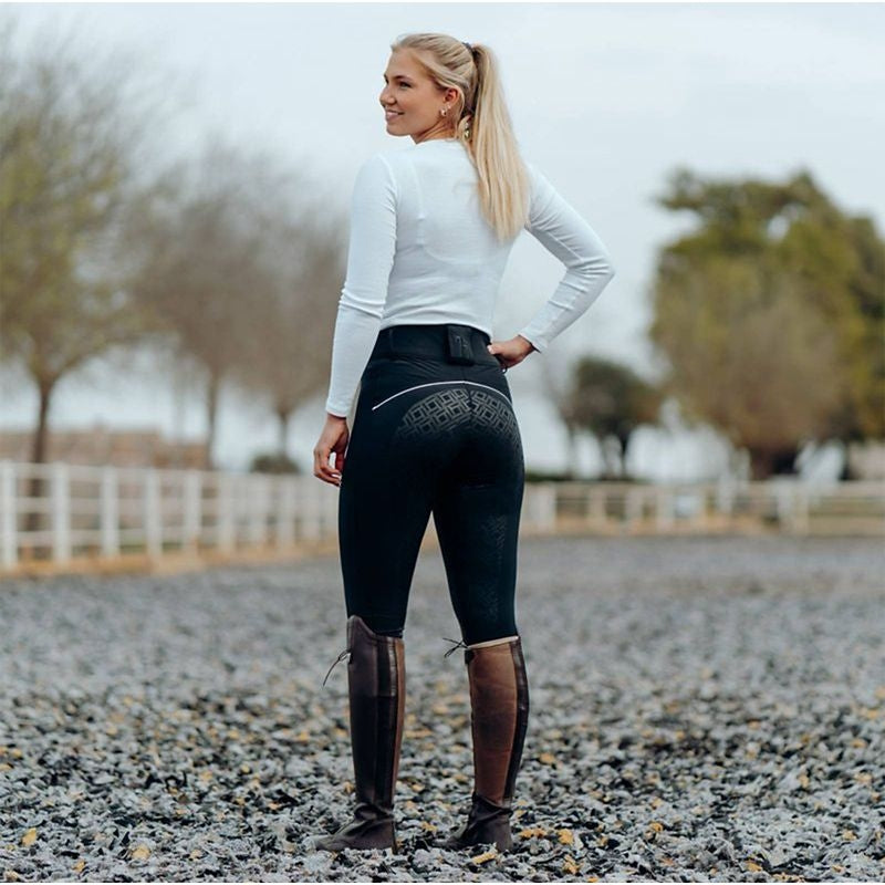 Horze Ladies Callie High Waist Breeches with Pipin