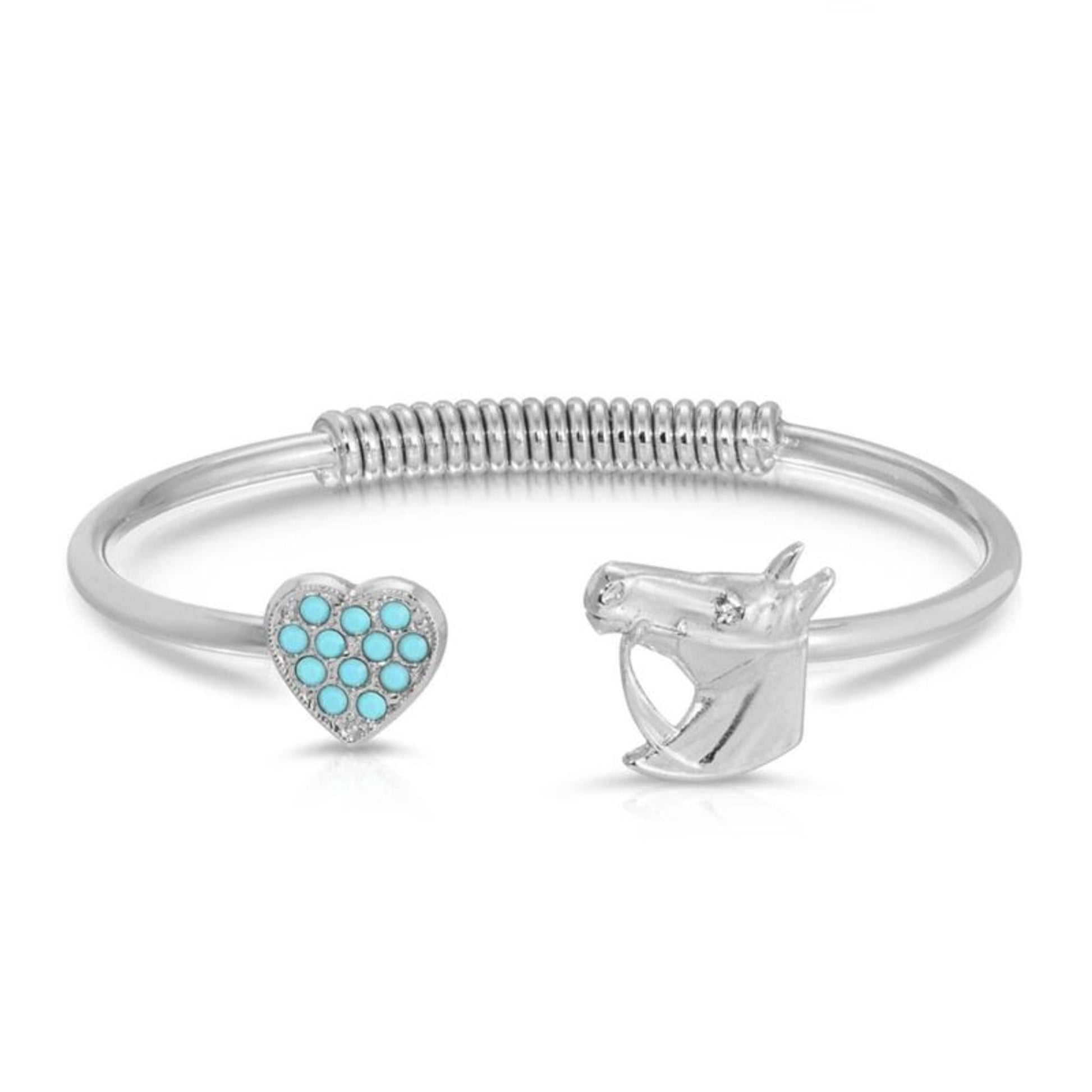 1928 Jewelry Turquoise Stone Heart And Horse Head